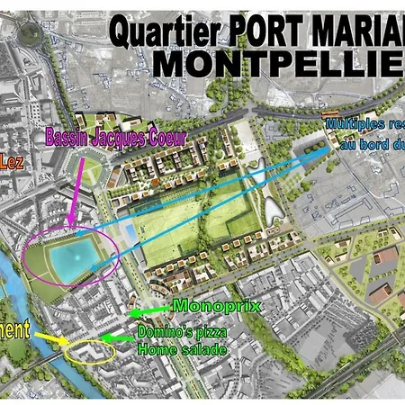 Port Marianne T2 45 M2 Terrace 20 M2 아파트 *